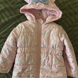 Pink Hooded Minnie Mouse Puffer Jacket with Bow 3T Lot C-018